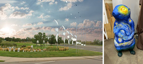 PP art install and prairie dog