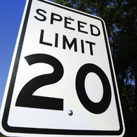 20 speed limit sign