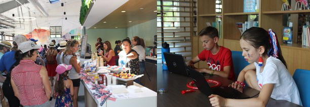 Cafe and library kids