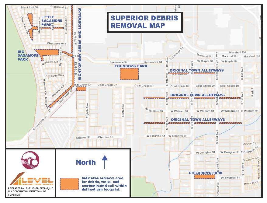 town debris removal map