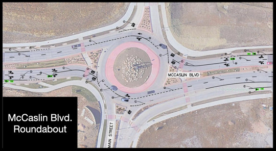 mccaslin blvd roundabout striping