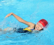 Girl swimming freestyle stroke