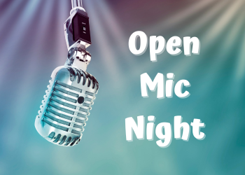 Open Mic Night (promo graphic with microphone)