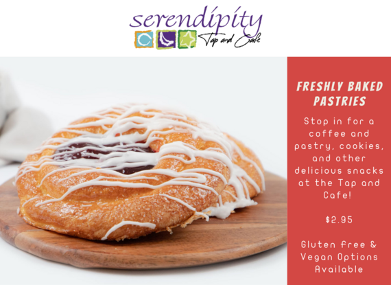 Serendipity Tap & Café jelly filled pastry with icing