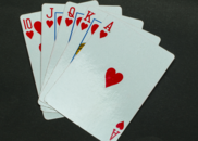 Playing cards in the suit of hearts