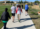 Residents walking together for Walk With a Doc