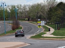 A car drives along Rock Creek Parkway in Superior.