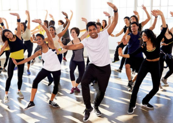 BollyX participants in a dance inspired fitness class