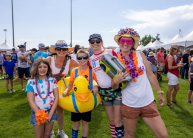 Superior residents in festive 4th of July outfits at Community Park