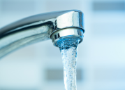 water coming out of a faucet