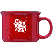 Red mug with Chili Fest logo