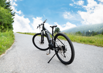 Electric bike on a gravel path