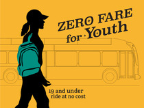 Zero fare for youths promotional graphic