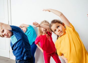 Group of kids stretching