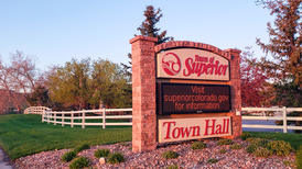 Photo of Superior's Town Hall as the sun is rising