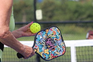 Pickleball  ball and paddle