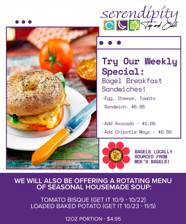 Breakfast Bagels and Soup Serendipity 2023 promo