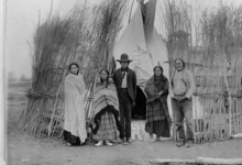 black and white photograph of Arapaho people 