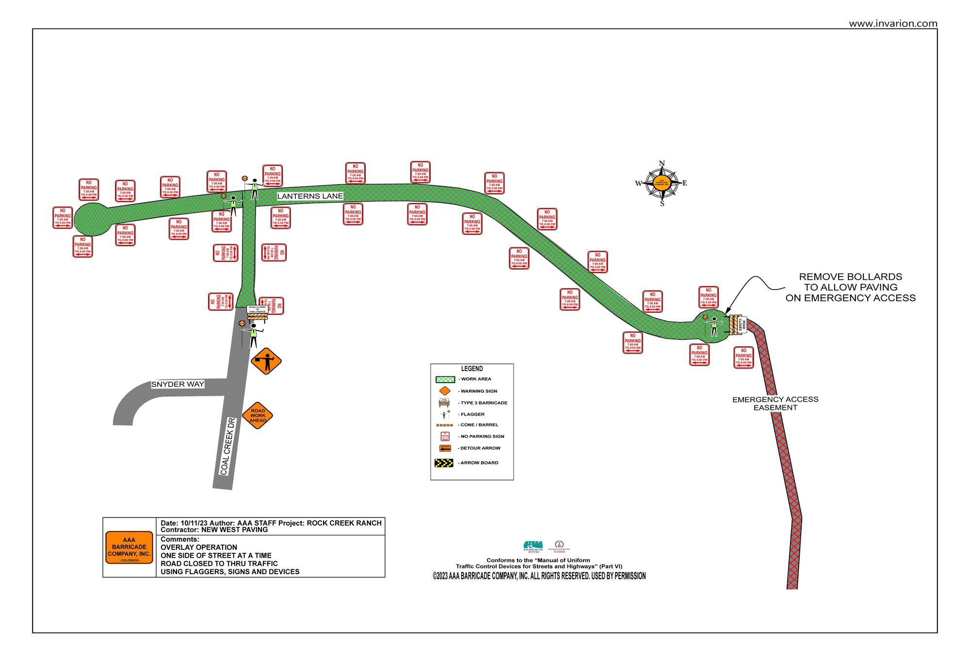 Roadwork Scheduled for Lanterns Lane from Oct. 16 to Oct. 19