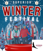 Children in a snow globe with the text 'winter fest' overlayed