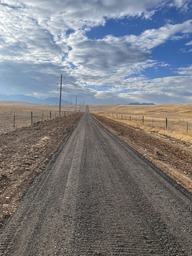 Coalton trail now paved stretching long into the distance and over the horizon. 