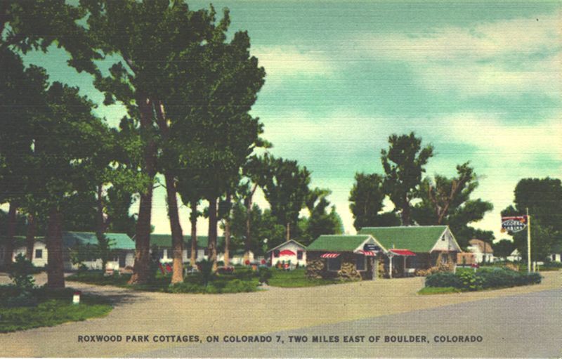 Colorful but faded postcard advertising Jackson's resort. 