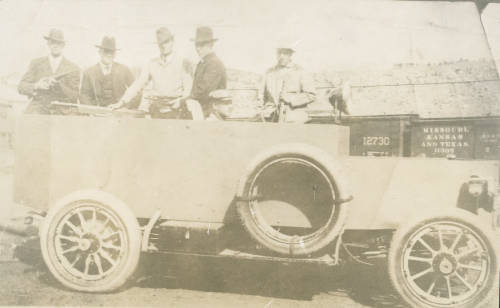 The "Death Special" armored car with a mounted 50 caliber machine that sprayed bullets over the camp.