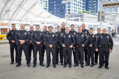 Members of the RTD Transit Police pose for a photo