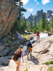 People hiking in Rocky Mountain National Park