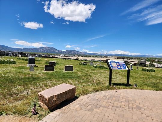 Superior Cemetary gravestones and information sign