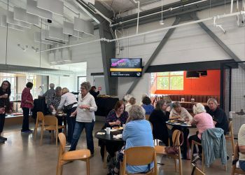 People gather for the Superior Seniors Welcome Breakfast at the Superior Community Center