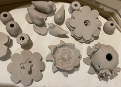 Giant clay beads unpainted and unglazed