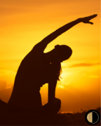 Sunset with person in a yoga pose