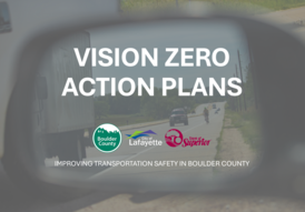 Graphic promoting Boulder County Vision Zero Action Plan