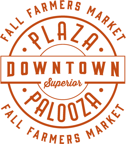 Downtown Superior Plaza Palooza Fall Farmers Market Logo