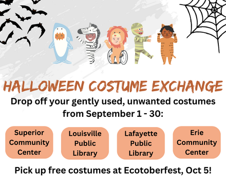 Graphic promoting Ecotoberfest Halloween Costume Exchange 