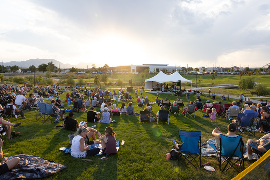 Community members enjoys the Summer Concert Series in Downtown Superior