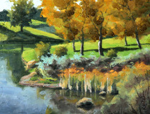 "Fullness of the Time" plein air painting of Superior's Purple Park by Dave Reiter