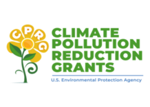 Climate Pollution Reduction Grants logo with yellow flower