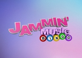 JAMMIN' Music Bingo Logo on gradient background