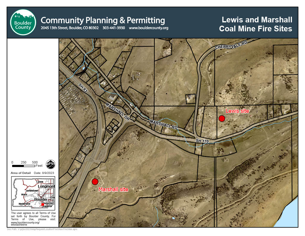 Map of Lewis and Marshall Mesa site