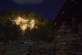 Star glowing in the forest in flagstaff.