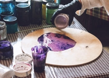 Fluid art paint pouring
