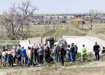 Participants gather at the historic mine camp in Superior during the Annual Historic Walk