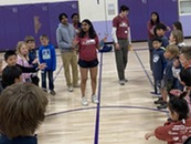 Youth participate in a game at Parents Night Out