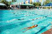 A girl floats in Superior's North Pool