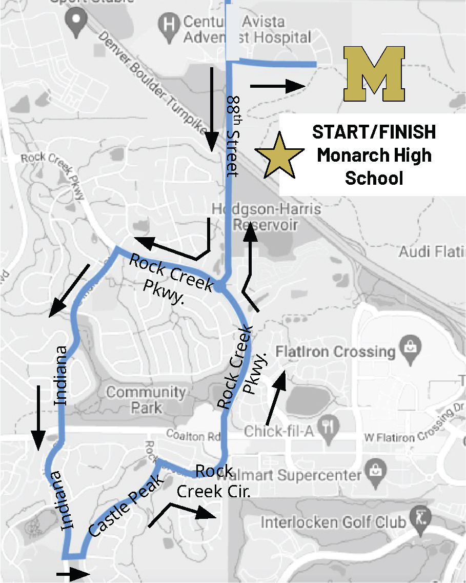Map showing a parade route going through Superior.