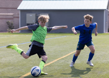 soccer camp kids playing