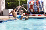 Children hanging out at North Pool.