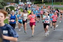 People running during the Superior Downhill Mile.